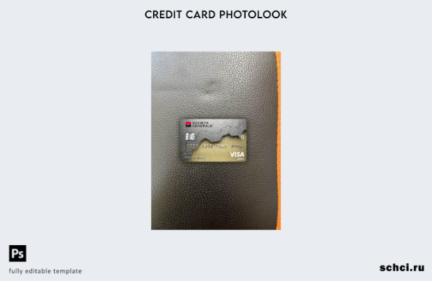 цифровая загрузка France Société générale Bank Visa Gold Card фотошаблон лицевой